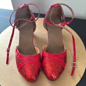 Red Glitter Women's Dancing Shoes